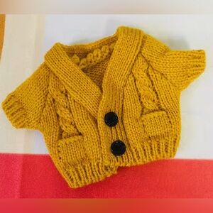 Mustard Color Knit Cardigan (for 20 cm doll)